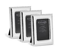 EDZARD Mini marcos Adria set de 3 (4x6 cm) bañados en plata antideslustre
