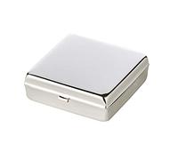 EDZARD Pastillero Lydia con espejo, 2 compartimentos, plateado, protegido contra el deslustre, 5 x 5 cm