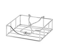 EDZARD Portaservilletas Atlas, 19 x 19 cm, plateado, protegido contra el deslustre, dispensador de servilletas de papel, soporte de servilletas