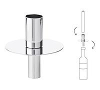 EDZARD Portavelas con Tapa de Botella, Color Plata, Altura 8 cm