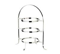 EDZARD Soporte para Platos Estante Sina, Plateado, Altura 42 cm, para 3 Platos ø 20 hasta 28 cm