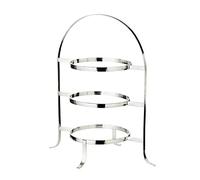 EDZARD Soporte para Platos Sina (Altura 42 cm), Capa Gruesa de Plata, Efecto Martillado, para 3 Platos de Ø 20 a 28 cm