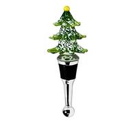 EDZARD Tapón de Botella Árbol de Navidad (H 13 cm), hecho a mano, arte tradicional del vidrio, para vino y champán - idea de regalo navideño, decoración de mesa festiva, accesorio de bar