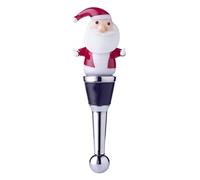EDZARD Tapón de Botella Papá Noel (H 11 cm), hecho a mano, arte tradicional del vidrio, para vino y champán - idea de regalo navideño, decoración de mesa festiva, accesorio de bar