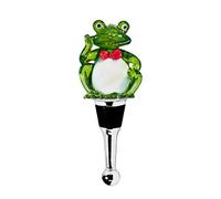 EDZARD Tapón para botellas Rana (H 11 cm), hecho a mano | para champán, vino y cava, estilo vidrio artesanal, posibles pequeñas irregularidades, decoración de fiesta