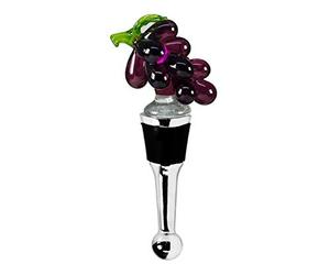 EDZARD Tapón para botellas Uvas (H 11 cm), hecho a mano | para champán, vino y cava, estilo vidrio artesanal, decoración de fiesta, accesorio de bar, idea de regalo