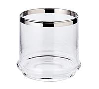 EDZARD Tarro de cristal de Lia (altura 12 cm, diámetro 14 cm), cristal soplado a boca con borde de platino, para caramelos, galletas