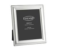EDZARD Urbino - Marco de fotos (para fotos de 20 x 25 cm), elegante, plateado, antioxidante, con relieve facetado, parte trasera de terciopelo, 2 ganchos, para colocar y colgar, marco de fotos de 20 x
