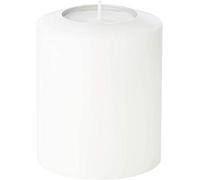 EDZARD Vela Permanente Cornelius Pine, Lado Arriba Redondeado (Altura 12 cm, diametro 10 cm) portacandelitas para candelitas Maxi estándar y de plástico Transparente, Resistente al Calor hasta 90°