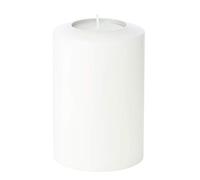 EDZARD Vela Permanente Cornelius Pine, Lado Arriba Redondeado (Altura 15 cm, diametro 10 cm) portacandelitas para candelitas Maxi estándar y de plástico Transparente, Resistente al Calor hasta 90°