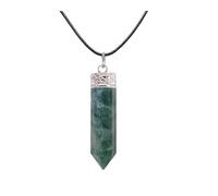 EDZZEL Colgante de fluorita verde natural de 6 lados con bolsa de terciopelo (1 unidad), Green Fluorite, Fluorita verde