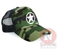 Ee. Uu. Ejército Estrella Media Malla Retro Camionero Gorra Béisbol WW2 Tanque