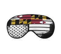 EE. UU. Vintage Maryland State Flag Sleeping Eye Mask Sombra de ojos con correa ajustable Venda para los ojos para viajes en avión