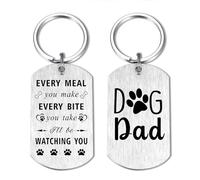 EE&YU Llavero de Navidad con diseño de perro y papá, regalo para amantes de los perros, mascotas, papá, cumpleaños, jubilación, regalo para hombres