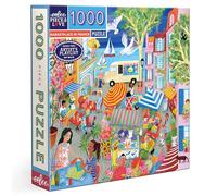 eeBoo-Piece&Love: Marketplace In France-1000 pc 1000 Piezas-Plaza de Mercado en Francia-Puzzle cartón Reciclado-Puzle Adulto PZTMFR, Color Negro