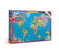 eeBoo: el rompecabezas de 100 piezas del mapa del mundo brinda pasi n por los viajes a todas las edades 100 piezas brillantes que encajan y se un