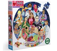 eeBoo-Oso PZFINW-Puzzle de cartón para el día de la Mujer, 500 Piezas, 58,5 cm de diámetro para Adultos, Color [múltiple], 1 EA