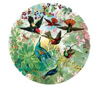 eeBoo: Piece and Love Hummingbirds - Rompecabezas circular de 500 piezas para adultos y familias, piezas brillantes y resistentes, con m nimo pol