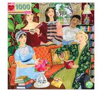 eeBoo: Piece and Love Jane Austen's Book Club Rompecabezas cuadrado para adultos de 1000 piezas Rompecabezas para adultos y familias Incluye piez