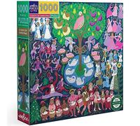 eeBoo Piece & Love: 12 días de Navidad - Rompecabezas de 1000 Piezas - Rompecabezas Cuadrado para Adultos, 23 x 23 Pulgadas, Incluye Inserto de Imagen, Piezas
