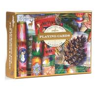 eeBoo Piece & Love: Decoraciones de Navidad - Cartas de juego para adultos, juego de 2 barajas tradicionales con hermosas obras de arte y bordes dorados, tintas a base de vegetales