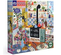 eeBoo-Piece&Love Kitchen-1000 pc Morning Kitchen-Puzzle de cartón Reciclado, 1000 Piezas, tamaño 58,5 cm de Lado, [Rompecabezas no está en Blanco y Negro, Contiene (PZTMNK)