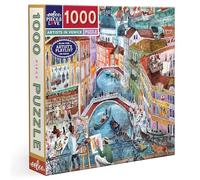 Eeboo - Puzzle 1000 Piezas Artistas in Venice - Puzzle Adulto 1000 Piezas de cartón - Dimensiones del Rompecabezas 58,4 cm x 58,4 cm