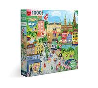 eeBoo Puzzle 1000 Piezas de cartón Reciclado para Adultos, recorre la Ciudad de Copenhague, PZTCOP, 1
