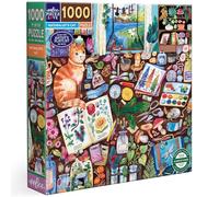 Eeboo - Puzzle 1000 Piezas Naturalist's Cat - Puzzle Adulto 1000 Piezas de cartón - Dimensiones del Rompecabezas 58,4 cm x 58,4 cm