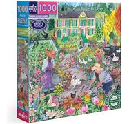 Eeboo - Puzzle de 1000 Piezas French Flower Garden - Puzzle Adulto 1000 Piezas de cartón - Dimensiones del Rompecabezas 58,4 cm x 58,4 cm