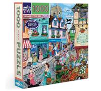 Eeboo - Puzzle de 1000 Piezas Village by The Sea - Puzzle Adulto 1000 Piezas de cartón - Dimensiones del Rompecabezas 58,4 cm x 58,4 cm