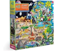 eeBoo- Puzzle para niños de 3 años y más de 48 Piezas en la Naturaleza - PZWHBM, Negro