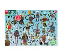 Eeboo: Robots reciclados de 100 piezas Puzzle Proyecto perfecto para pequeas manos ayudas en el desarrollo de la forma del patrn y el reconocim