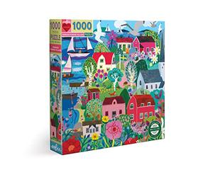 eeBoo Swedish Fishing Village Piece, 1 EA Puzzle de 1000 Piezas sobre un Pueblo Sueco, Rompecabezas de cartón Reciclado para Adultos, Multicolor, (PZTSWD)