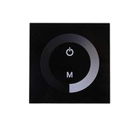 eecoo Interruptor de luz táctil de Pared, Regulador de Brillo del Interruptor de atenuación LED, Panel táctil de un Solo Color para Controlador Tira de luz LED DC 12V-24V(Negro)