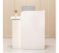 EECVKKY Mostrador Recepción de Madera con Cajones y Armario, Mostradores para Tiendas, Oficina, Salones y Hoteles Blanco - Izquierda 80 × 45 × 100 cm
