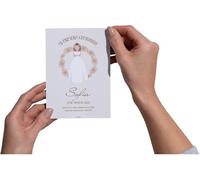 Eedama Decor Invitación comunión niña | Pack de 16 invitaciones comunión niña rubia | Pack invitación 16 24 o 32 unidades | Invitación primera comunión personalizable nena rubia