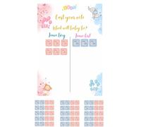 Eedama Decor Pack Gender Reveal con árbol de huellas A3 y juego de votación | Adhesivos Team Boy & Team Girl incluidos (lámina cast your vote + adhesivos (61 piezas))