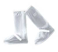 EEEKit Funda impermeable para botas de lluvia con reflector, fundas antideslizantes para zapatos de lluvia para hombres y mujeres, para interiores y exteriores, White, Large