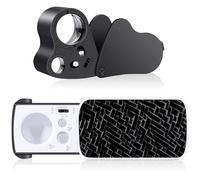 EEEKit Lupa de Joyero LED con Luz, 30X 60X 90X, 2 Piezas Lupa de Bolsillo Iluminada para Inspección de Monedas, Sellos, Piedras, Plantas