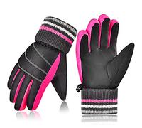 EEFOW Guantes de Invierno Guantes de esquí Impermeables de Invierno para niños: Guantes de Nieve cálidos a Prueba de Viento, Forro Polar, Antideslizantespara niños