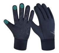 EEFOW Guantes de invierno para niños con pantalla táctil: forro polar térmico, guantes de ciclismo con protección contra el viento, antideslizantes, para niños y niñas de 4 a 12 años, color negro y