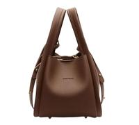 EEJBYTDI Bolso tipo cubo para mujer, estilo vintage, de piel, tipo cubo, tipo tote, estilo vintage (Brown)