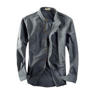 EEJBYTDI Soulona Camisa para hombre estilo Katana japonés, mezcla de lino y algodón premium, corte entallado, manga larga, blanca, S-5XL