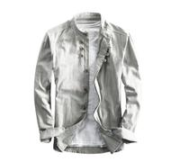 EEJBYTDI Soulona Camisa para hombre estilo Katana japonés, mezcla de lino y algodón premium, corte entallado, manga larga, blanca, S-5XL