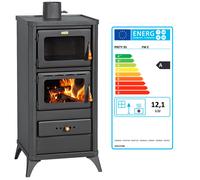 EEK A - Estufa de leña PRITY FM E 12,1 kW con horno, estufa de chimenea, calefac [EEK: A]