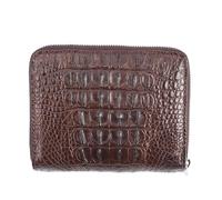 EEKUY Cartera corta de piel de cocodrilo con cremallera, tarjetero para hombre exitoso, con 1 bolsa con cremallera, 1 broca para billetes y 8 ranuras para tarjetas de 4.52 x 3.74 x 0.8 pulgadas