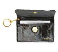 Eel Skin Soft Leather Change Purse Coin Wallet with Key Ring by Marshal, Black, Unitalla
