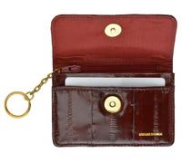 Eel Skin Soft Leather Change Purse Coin Wallet with Key Ring by Marshal, Burgundy, talla única