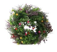 Eeneme Corona colorida de primavera de 15 pulgadas - Corona de flores artificiales de margarita y lavanda - Texas Wildflower Corona Puerta de entrada Decoración del hogar